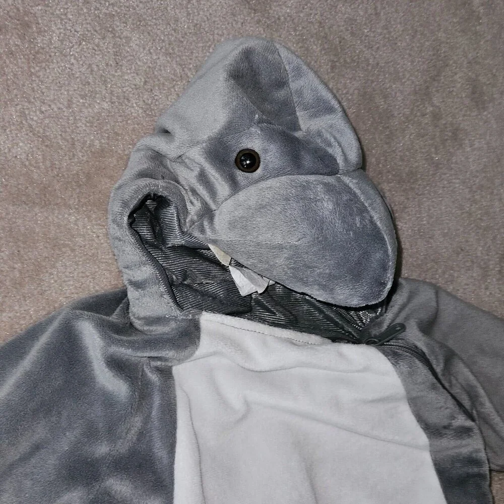 Gray Shark Halloween Costume Baby Boy Girl 18-24 Months 1pc Fleece Hooded Target